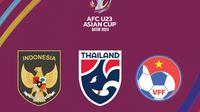Piala Asia U-23 - Logo Timnas Indonesia, Thailand, dan Vietnam (Bola.com/Adreanus Titus)