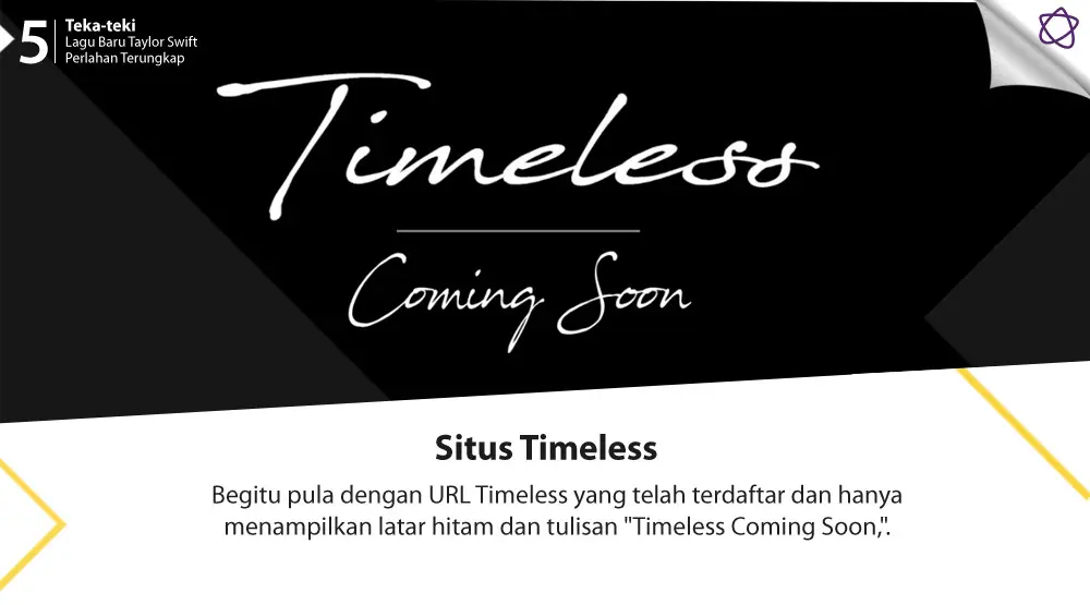 Teka-teki Lagu Baru Taylor Swift Perlahan Terungkap. (Foto: Timeless.com, Desain: Nurman Abdul Hakim/Bintang.com)