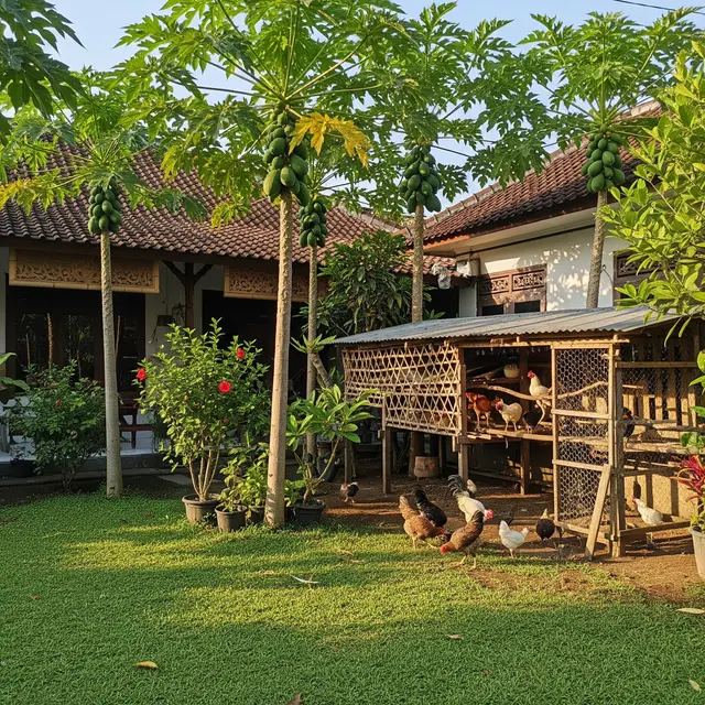 Cara Memadukan Ayam Kampung dan Pohon Pepaya