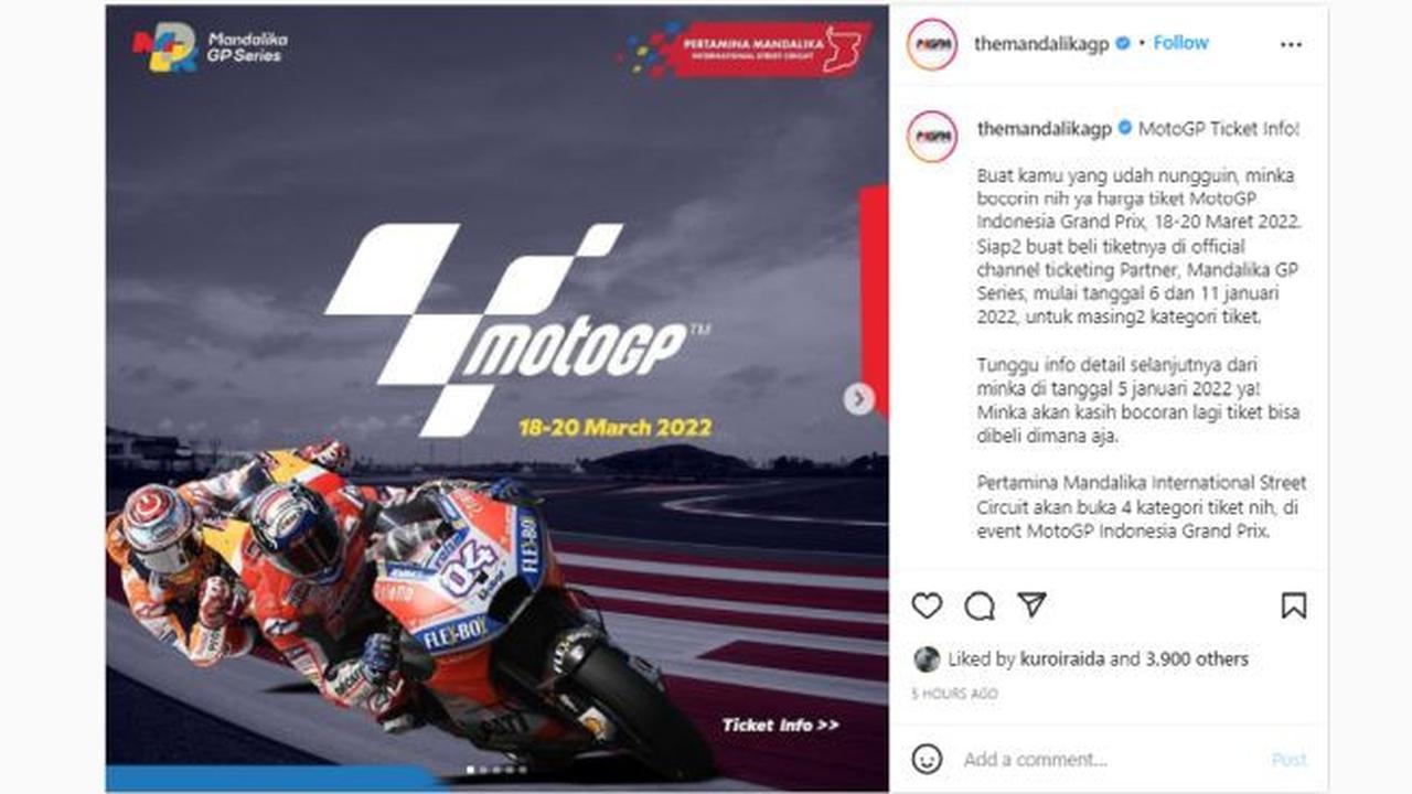 Tiket MotoGP Indonesia Grand Prix bisa dipesan