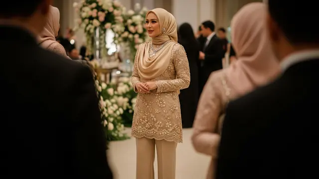 Tunik Sutra dan Celana Panjang