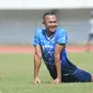 Sansan Fauzi mulai menjalani masa trial di Persib terhitung dengan mengikuti latihan di Stadion Gelora Bandung Lautan Api (GBLA), Senin (21/6/2021). (Foto: MO Persib)