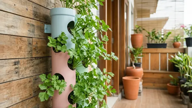 Kebun Sayur Mini Dengan Kombinasi Vertical Tower