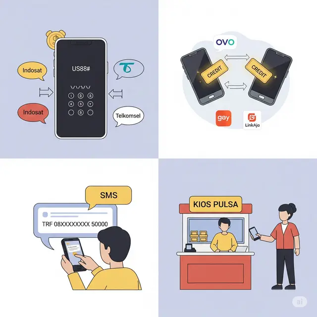 Cara Transfer Pulsa Indosat ke Telkomsel.