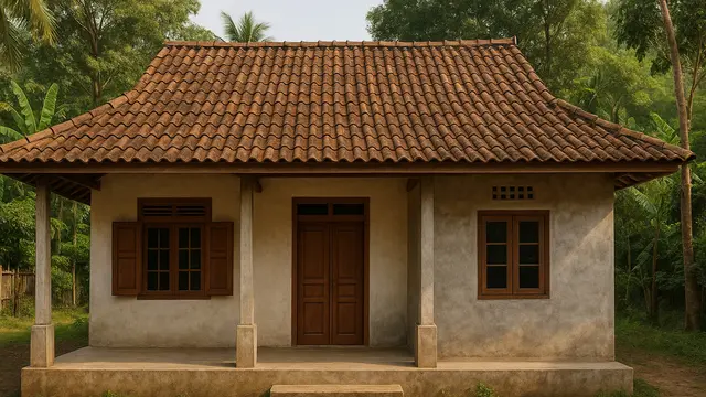 6 Model Rumah di Desa dengan Dinding Plester, Simpel tapi Estetik