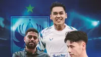 PSIS Semarang - Septian David Maulana, Victor Guilherme dos Santos Carvalho (Vitinho), Taisei Marukawa (Bola.com/Decika Fatmawaty)