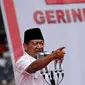  Dengan berapi-api Suhardi (Ketua Umum Partai Gerindra) menyampaikan orasi politiknya saat berkampanye di Stadion GBK Jakarta (Liputan6.com/Helmi Fithriansyah)