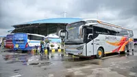 Kementerian Perhubungan resmi melepas keberangkatan perjalanan mudik gratis angkutan jalan Natal 2024 dan Tahun Baru 2025 (Nataru), Selasa (24/12). (dok: Maul)