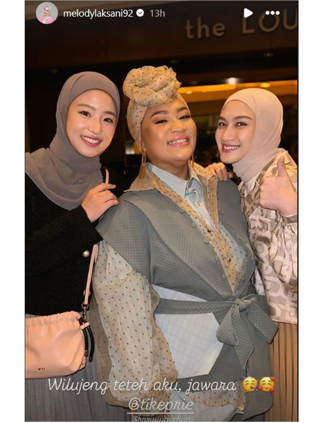 6 Potret Haruka dan Melody Dukung Adhisty Zara di Premiere Film Cinta Dalam Ikhlas