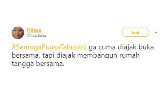 Cuitan kocak (Sumber: Twitter/fidashofia_)