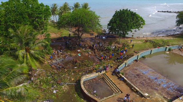 Penampakan Pantai Tanjung Lesung Usai Tsunami Selat Sunda