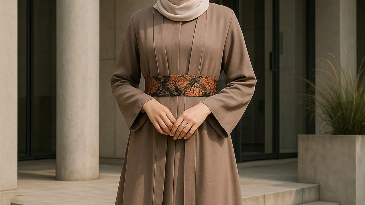 Gamis dengan Obi Belt Batik