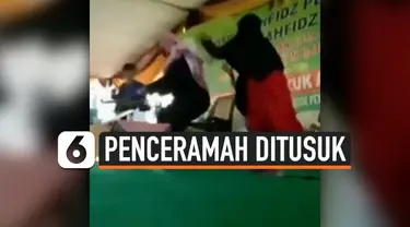 Penceramah Syekh Ali Jaber mengalami luka di tangan kanannya setelah ditusuk orang tak dikenal. Peristiwa ini terjadi di Bandar Lampung hari Minggu (13/9) saat Syekh Ali Jaber berceramah.