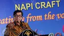 Menteri Hukum dan HAM, Yasonna H Laoly memberikan sambutan pada pembukaan Napi Craft 2015 di The East Kuningan, Jakarta, Senin (12/21/2015). Napi Craft 2015 mengambil tema Creativity From The Voiceless. (Liputan6.com/Helmi Fithriansyah)