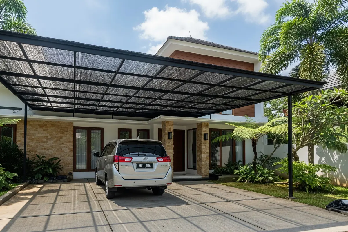Desain Paranet untuk Carport