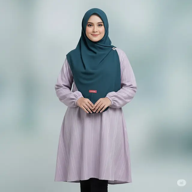 Model Gamis untuk Perut Besar. Foto: Gemini