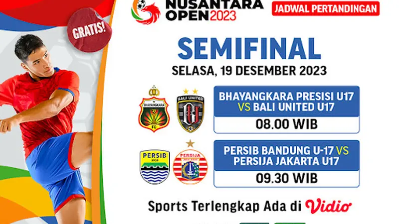 Jadwal dan Live Streaming Nusantara Open Babak Semifinal di Vidio
