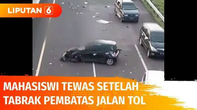 Seorang mahasiswi kedokteran tewas usai mobil yang dikendarai menabrak pembatas jalan di Tol Palembang - Kayu Agung, hingga dirinya terlempar keluar dari mobil.