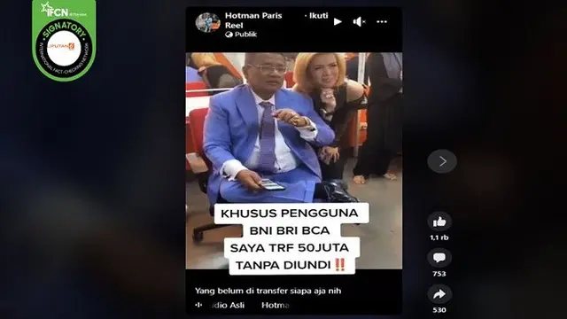 Gambar Tangkapan Layar Informasi Hoaks Hotman Paris Bagi-Bagi Uang Tunai Lewat Facebook (sumber: Facebook).