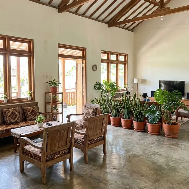 Ruang Tamu Rumah Kampung Tanpa Sekat