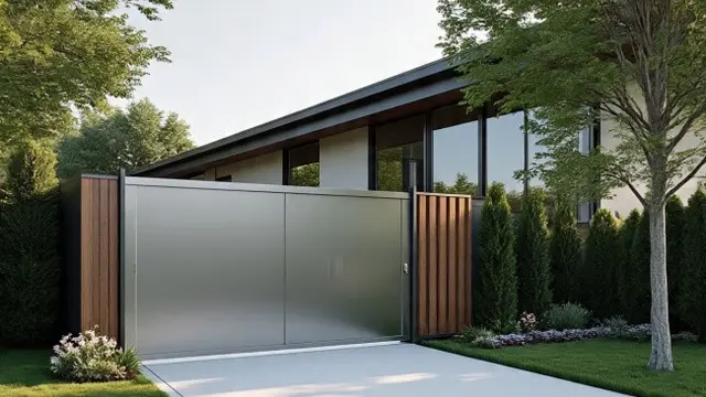 Ilustrasi Pintu Pagar Dorong Baja Ringan Minimalis (Photo by macrovector on Freepik)