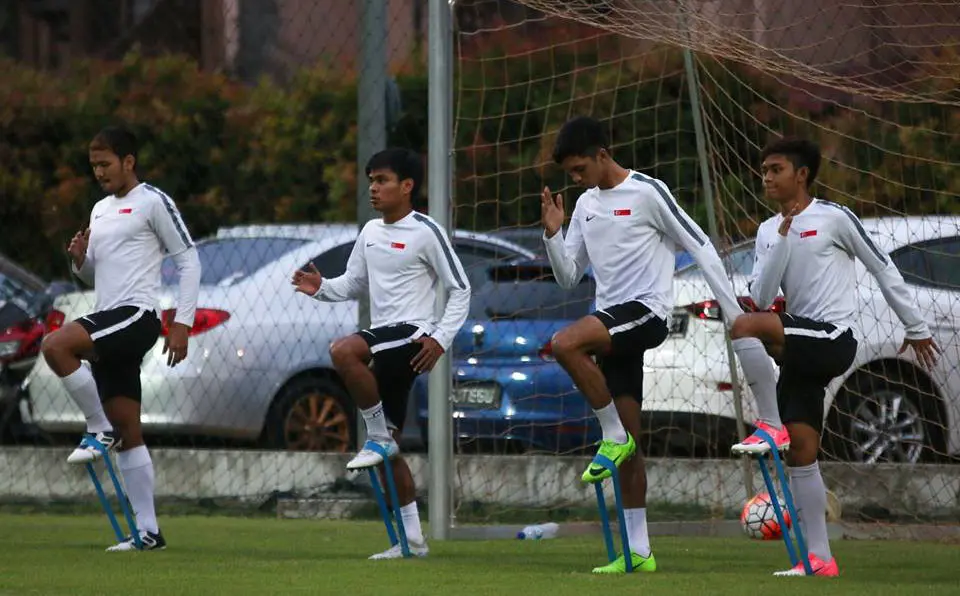 Timnas Singapura U-22 saat latihan rutin. (Bola.com/Dok. FAS)