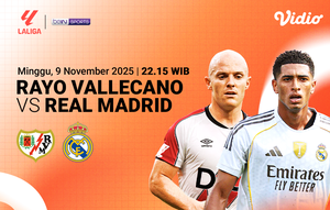 Saksikan Rayo Vallecano vs Real Madrid eksklusif di Vidio.