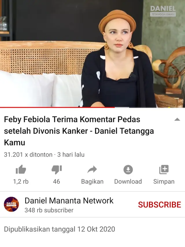 Unggahan Daniel Mananta. (Foto: YouTube Daniel Mananta Network)