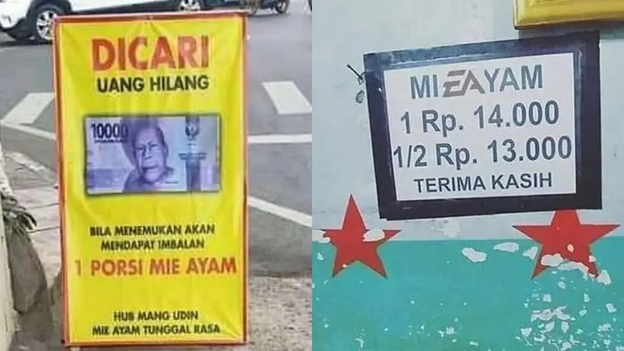 6 Tulisan Nyeleneh di Penjual Mi Ayam Ini Bikin Geleng Kepala