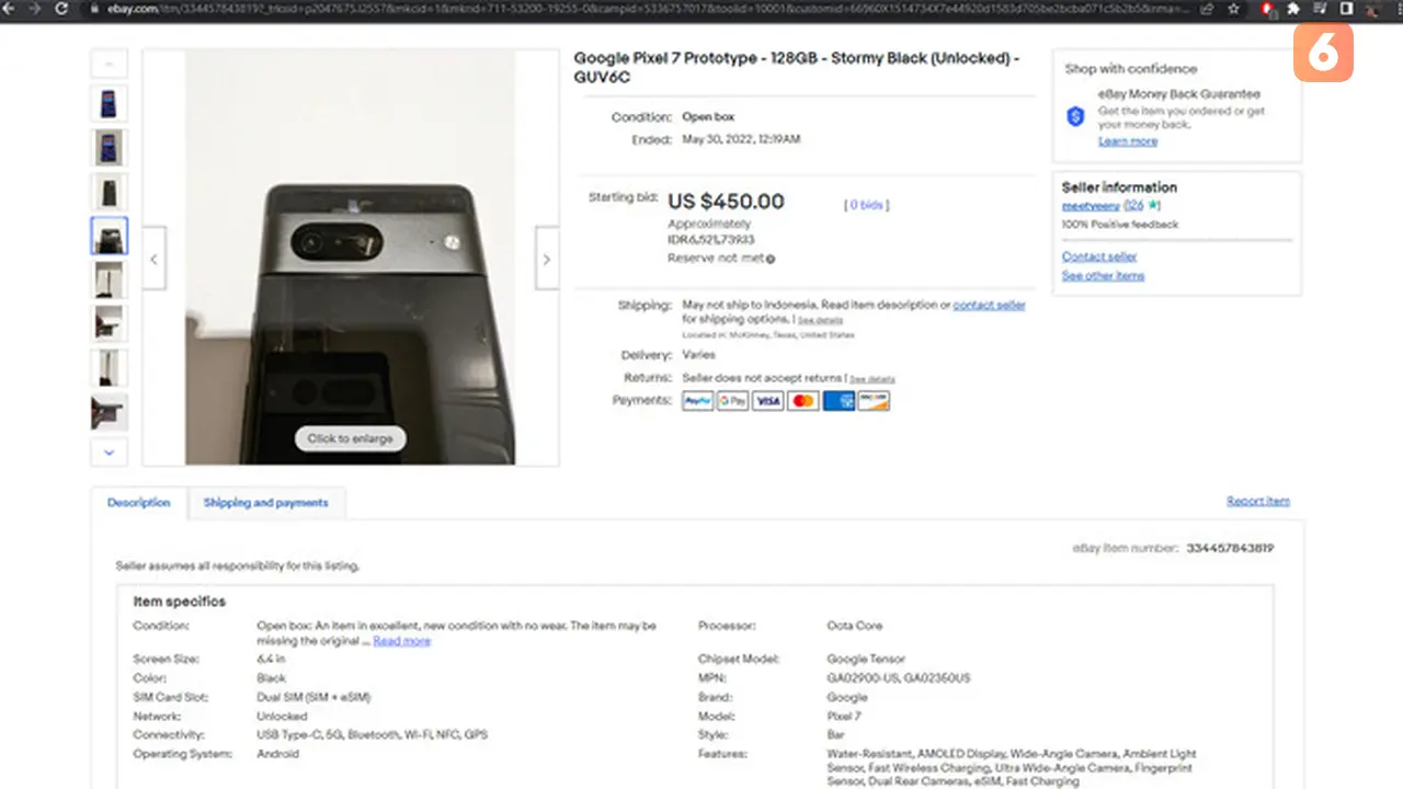 Prototipe ponsel Pixel 7 nongol di eBay