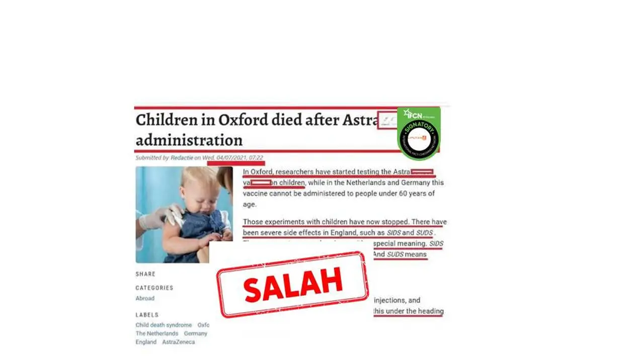 Cek Fakta AstraZeneca hentikan uji klinis vaksin covid-19 pada anak
