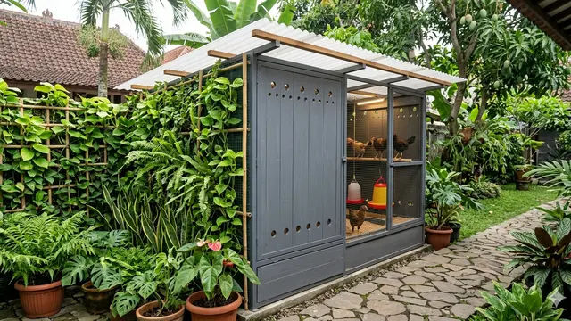 Inspirasi Desain Kandang Ayam Tertutup Tapi Tetap Sirkulasi Udara Maksimal.