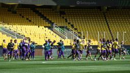 Fiorentina akan menantang Olympiakos pada pertandingan yang akan berlangsung di Stadion Aghia Sophia, Athena, Yunani pada Kamis (30/5/2024) dini hari WIB. (Aris Messinis/AFP)