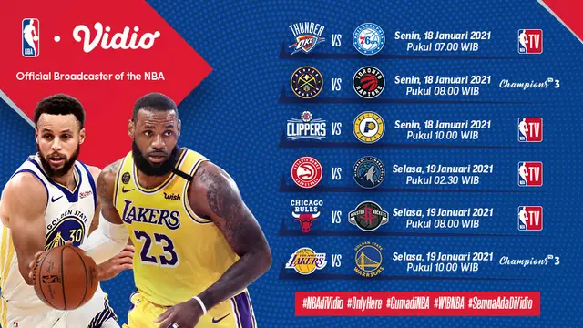 Jadwal NBA 2020/2021 Matchweek 5