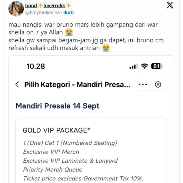 War Tiker Presale Konser Bruno Mars Kurang Heboh, Warganet Sebut Lebih Susah Dapat Tiket Sheila On 7