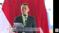 Presiden LG Energy Solution Lee Bang Soo, dalam seremoni Implementasi Tahap Kedua Industri Baterai Listrik Terintegrasi di KIT Batang, Rabu (8/6/2022).