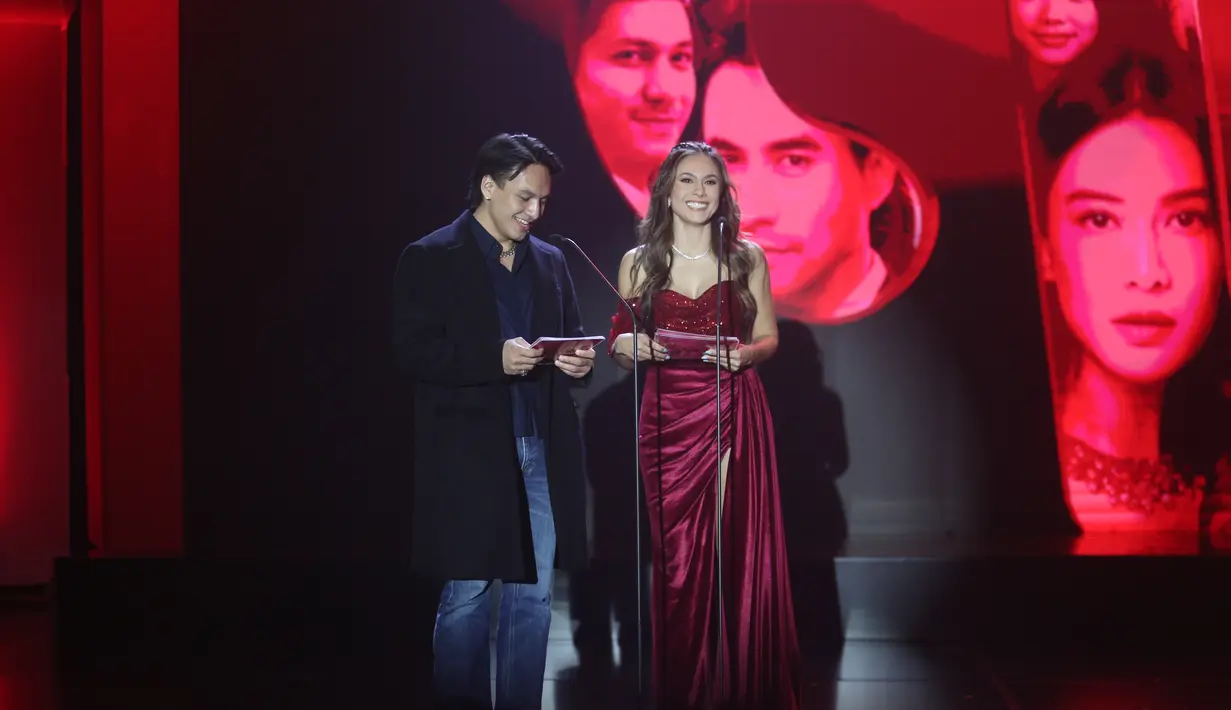 Jefri Nichol dan Wulan Guritno di Vidio Slate Announcement 2024, Kamis (29/1/2024) di Jakarta. [Foto: Bayu Herdianto/KapanLagi]
