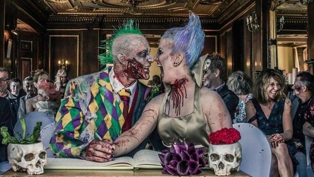 Pernikahan Unik Bertema Zombie (sumber: boredpanda)