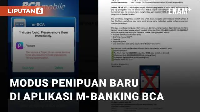 Modus penipuan kembali muncul, kini ditujukan untuk aplikasi m-banking BCA. Dunia maya ramai bicarakan modus yang menyasar saat mereka buka aplikasi BCA