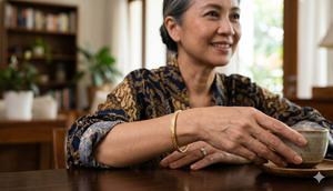 Model Gelang Emas Ukir Klasik untuk Usia 50 Tahun ke Atas (Foto: Gemini AI)