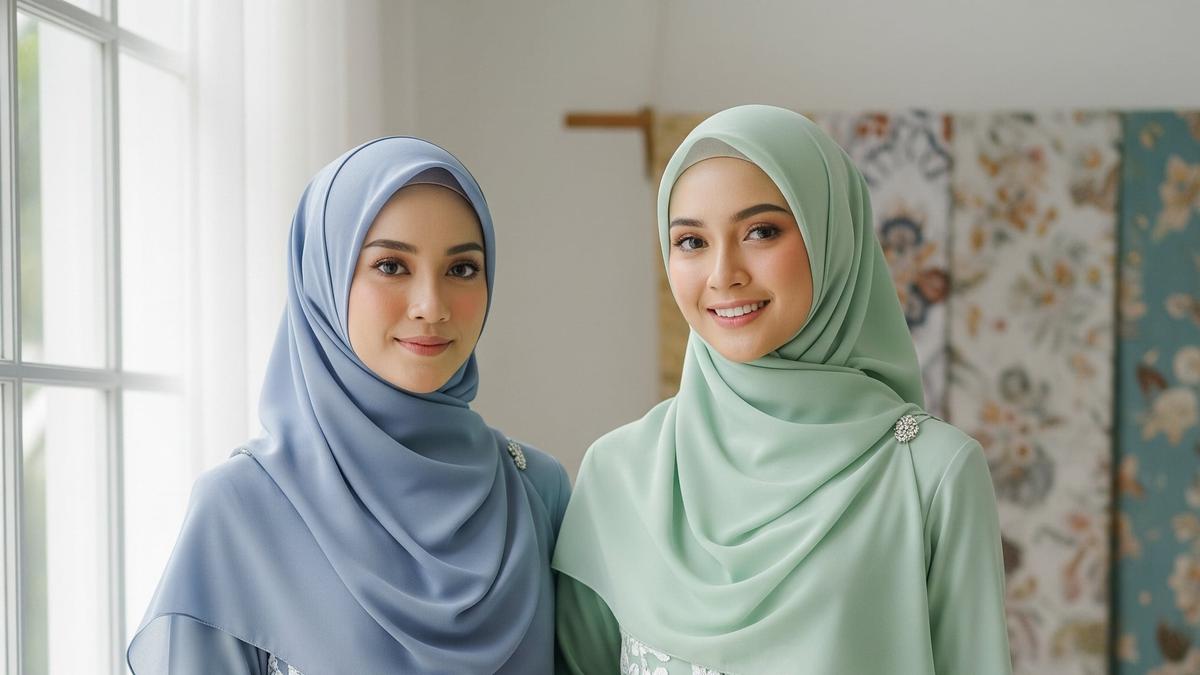 10 Model Gamis Pastel Kombinasi Brokat Putih untuk Tampil Simpel, Syar'i, dan Stylish