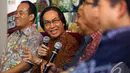 Para pembicara menyoroti lemahnya nilai tukar Rupiah terhadap Dolar saat  diskusi dengan tema: "Seberapa Lama Rupiah Melemah" di Jakarta, Sabtu (20/12/2014). (Liputan6.com/Johan Tallo) 