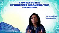 Paparan publik PT Unilever Indonesia Tbk (UNVR) pada Rabu, 1 September 2021 (Dok: PT Unilever Indonesia Tbk)