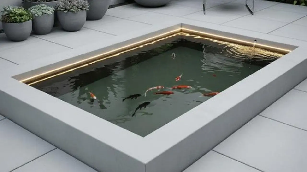 Model Kolam Ikan Kecil dari Semen yang Kuat dan Awet (Image by Gemini AI)