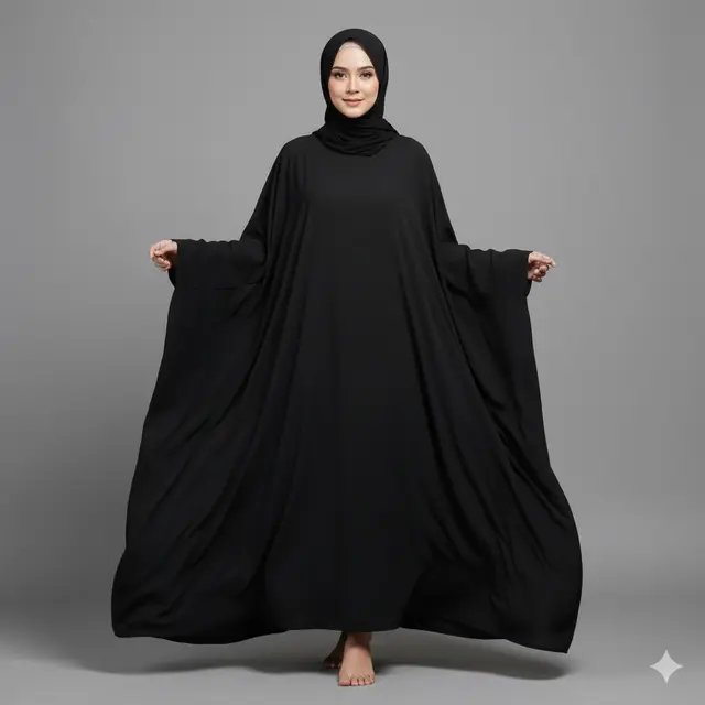 7 Model Gamis Abaya Hitam Polos, Inspirasi Tampilan Elegan dan Minimalis