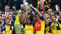 JUARA - Arsenal mampu mempertahankan gelar juara Piala FA usai membungkam Aston Villa. (Reuters / Carl Recine)