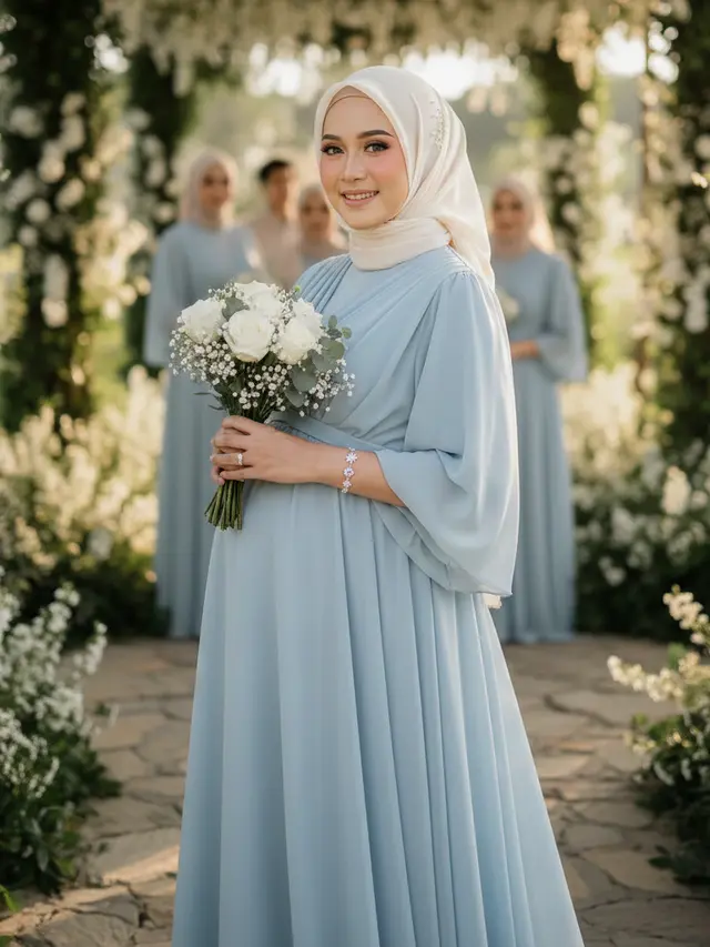 Model baju bridesmaid bumil 2026 (Foto: Gemini AI)
