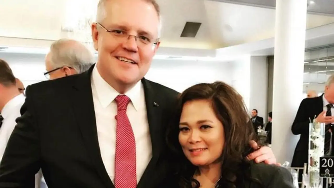 Santi Whiteside dengan Perdana Menteri Australia, Scott Morrison. (Koleksi Pribadi)
