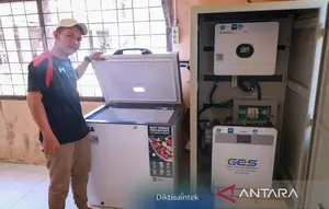 Inovasi cold storage berbasis tenaga surya karya mahasiswa Politeknik Negeri Medan yang diterapkan  Aceh Tamiang. Sumber foto: ANTARA/HO-Kemdiktisaintek