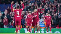 Gol-gol kemenangan Liverpool dicetak Dominik Szoboszlai pada menit ke-25, Hugo Ekitike menit ke-51, Ryan Gravenberch menit ke-53, dan Mohamed Salah menit ke-62. (AP Photo/Jon Super)